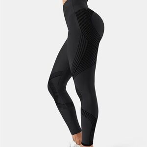 Body Sculpt 7/8 Black Leggings (Reversible Wear), Size X-Large